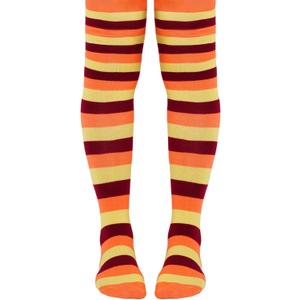 Striped Thigh High Socks, Halloween Witch Stockings Costume Accessories for Women, Over Knee High Socks Leg Warmers (Orange Yellow Red Stripes)
