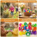 24 Pack Pre-Filled Easter Eggs with Cute Animal Squishy Toys, Colorful Plastic Eggs for Easter Egg Hunt, Party Favors, Easter Basket Stuffers for Kids