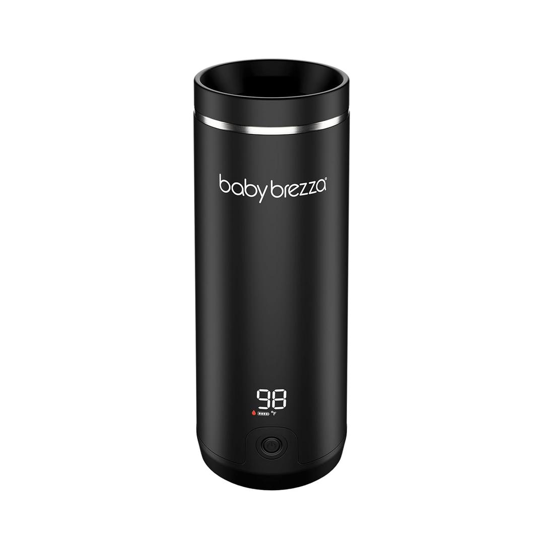 Baby Brezza Portable Warmer 3X Faster Baby Bottle Warming - Travel Breastmilk and Formula Warmer - Safe, Even Heating - Up to 9oz - No Adapters, Black