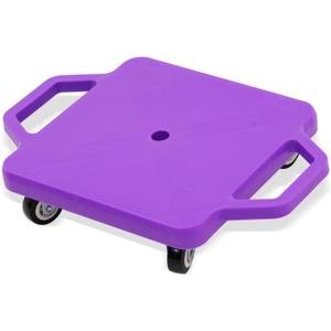 Kids Sitting Board with Universal Wheels - Safety Plastic Scooter for Kids Ages 6-12 - Manual Sport Scooter with Handles for Gym Class (Purple)
