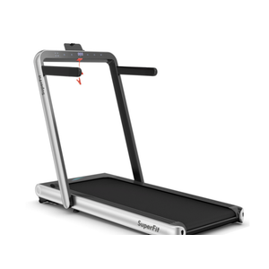 SuperFit - 4.75HP 2 In 1 Folding Treadmill W/Remote APP Control - Silver SuperFit - 4.75HP 2 In 1 Folding Treadmill W/Remote APP Control - Silver