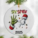Six Seven Christmas Ornament 2025 | Funny 67 Meme Ornament | Funny Christmas Ornaments | 67 Gifts | Stocking Stuffers for Teens