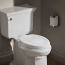 KOHLER Stonewood Quiet-Close, Elongated Toilet Seat Soft Close, Durable Wood, Easy Installation, Universal Fit, Home Essentials, White Finish, K-20466-0