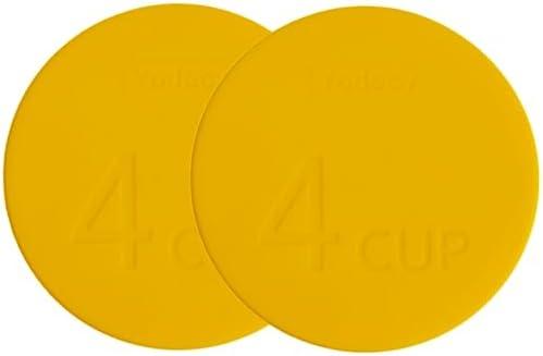 Yodecy Silicone Bowl Lids fit Pyrex Glass Bowls 7201-PC 4 Cup, Yodecy Silicone Bowl Lids fit Anchor Hocking Glass Bowls 7201-PC 4 Cup,Replacement Lids(2 Pack Yellow)(Container not Included)