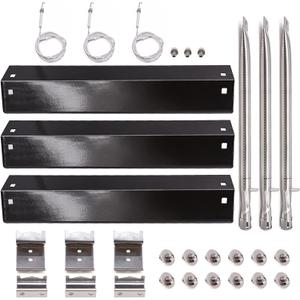 Criditpid Grill Parts for Chargriller 5050, 5650, 3001, 3030, 5072, 3008, 4000, 5252, 5050 Grill Models, Porcelain Steel Heat Plate, Burner Tube, Hanger Bracket, Electronic Igniter. (With Ignitor)