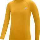 Runhit Boys Compression Shirt Kids Long Sleeve Athletic Undershirt Youth Quick Dry Base Layer for Football Baseball (Medium, Yellow)