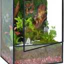 REDHUGO Glass Planter Terrariums with Door, Glass Terrarium Glass Greenhouse, Geometric Plants Terrariums Planter for Moss, Succulent, Indoor Tabletop Centerpiece, Rectangle, Black (Terrarium ONLY)