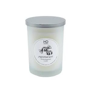 HD Designs Peppermint Swirl Scented White Solid Jar Candle, 19 oz