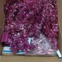 4ft Artificial Full Pink Christmas Tree with Separate Lights, Not Pre-lit Mini Pink Tinsel Pine Christmas Tree, 50 Lights, Small Xmas Tree for Home, Office, Party Decoration, Indoor