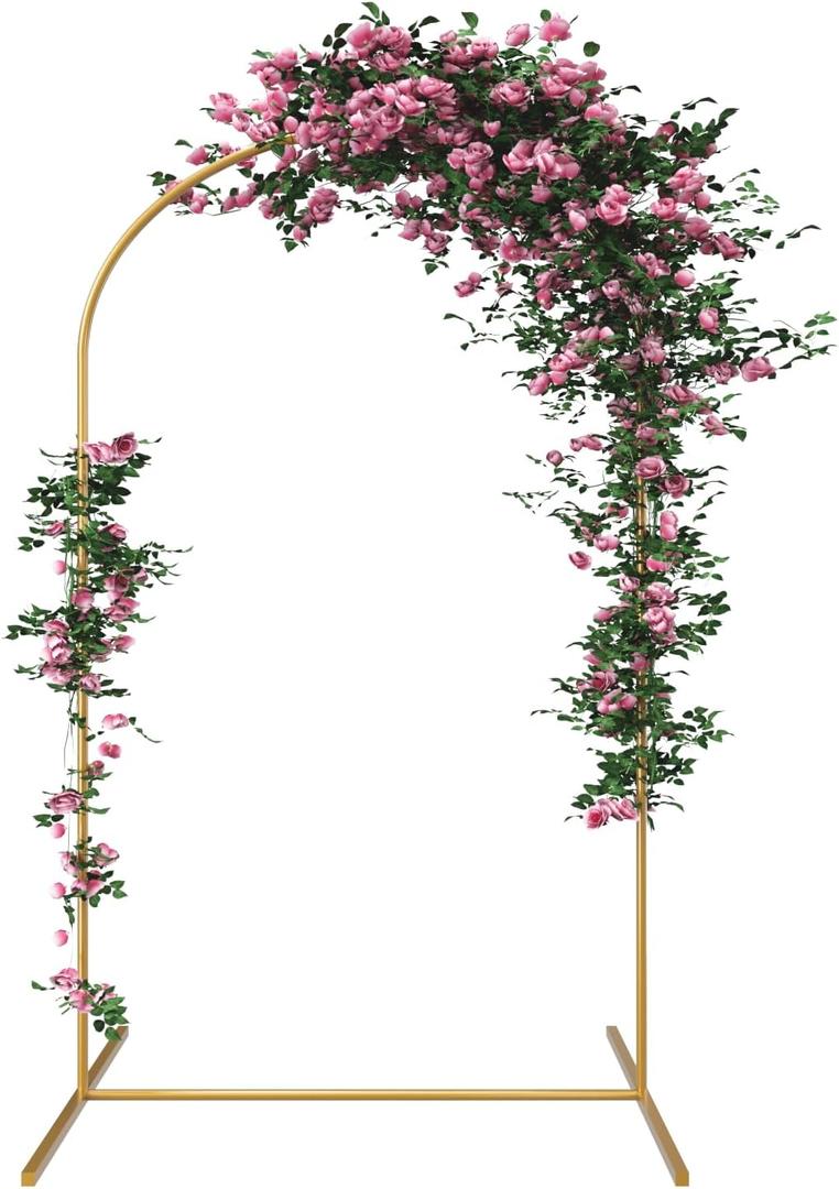 Metal Arch Backdrop Stand 7.2FT Gold Wedding Balloon Arched Backdrop Stand Party Arch Frame for Birthday Party Bridal Baby Shower Ceremony Decoration