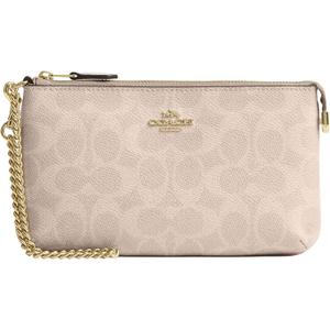 Coach Womens Large Wristlet W Chain (One Size, Sand/Chalk)