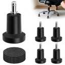 Office Chair Glides & Caster Replacement Feet,Bell Glides Replacement for Office Chair - Convert Swivel Casters to Fixed Stationary Wheels,High Profile with Self-Adhesive Felt Pads(5PCS)