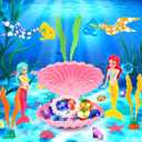 Pool Toys, 31Pcs Mermaid Toys Diving Toys with Shell Treasure Chests and Storage Bag, Swimming Pool Games Summer Water Toy Gift Set for Kids Toddlers Girls Boys