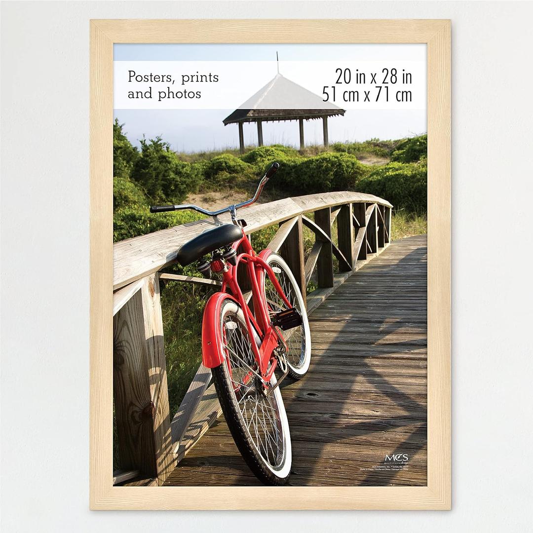 MCS Museum Poster Frame 20x28 Natural Woodgrain, Vertical & Horizontal Wall Hanging Large Picture Frame for Photos, Posters & Art Prints (1-Pack)