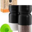 HOME EC Original Salt and Pepper Shakers Set with Adjustable Pour Holes - Black Salt Shaker and Pepper Shaker - Farmhouse Spice dispenser for salts, Ground peppercorn and spices (2pk)