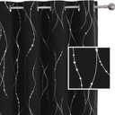 SMILE WEAVER Black Blackout Curtains for Living Room 54 Inch Long 2 Panels,Room Darkening Bedroom Curtain-Grommet Soft Thick Window Drapes Energy Saving Noise Reducing Thermal Insulated