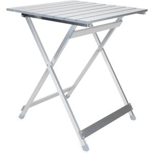 Camco Large Aluminum Side Table - Features Easy Setup & Supports Up to 110lbs - 19.5 L x 20” W x 24.25” H - Great for Camping, RVing & More - Folds to 2” (W) for RV Storage and Organization (51891)