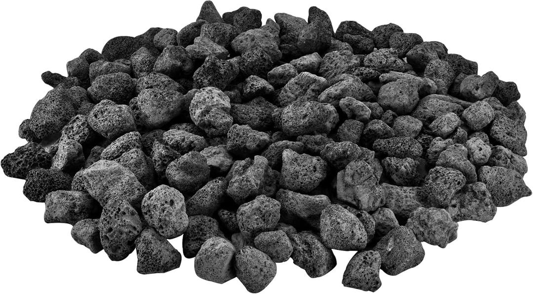 Mr. Fireglass Natural Lava Rock, 0.8"-1.2" Medium Volcanic Lava Rock for Indoor & Outdoor Fire Pits, Fireplaces, Fire Bowls & Fire Table, Decorative Garden Landscaping, Potted Plants -10 Pounds, Black