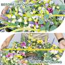 Yawwind 22 Inches Summer Wreaths for Front Door Spring Flower Wreaths Summer Door Wreath Colorful Wildflower Wreath with Daisy Lavender for Window Indoors Outdoor Decor