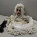 Fun Express Standing Ghost Girl Halloween Decorations Outdoor - 5ft 7in Light Up Ghost with Flashing Red Eyes | Scary Halloween Decor for Porch, Yard & Indoor | Spooky Halloween Ghost Decorations