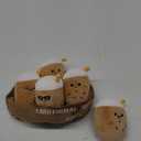 Emotional Support Boba Plush Set, 5 Soft Squishy Toys Stuffed Animal with Carrying Basket, Funny Cute Cuddly for Boba Lovers, Inspirational Motivational Encouragement Gifts for Women Men