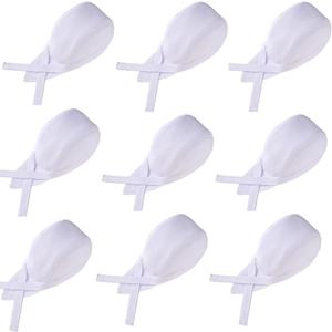 9 PCS Chef Hats for Men &Women Cooking Cap with Ties Black Skull Cap Sushi Chef Hat Bandana for Kitchen Cooking Service (White)