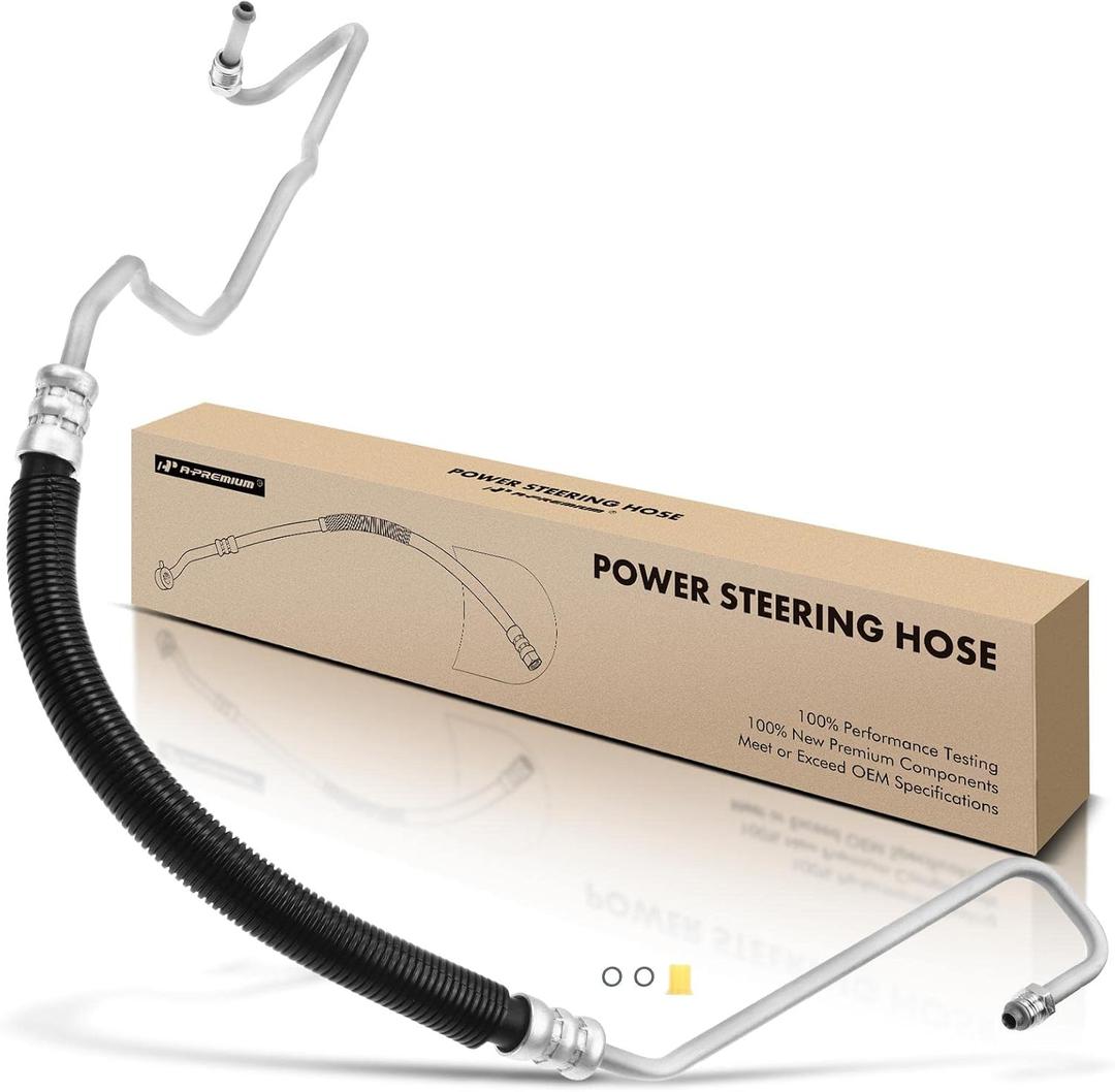 A-Premium Power Steering Pressure Hose Line Assembly Compatible with GMC Sierra 2500 HD 3500 Classic 3500 HD & Chevrolet Silverado 2500 HD 3500 Classic 3500 HD2001-2010, 6.6L, Hydroboost To Gear
