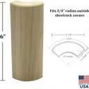 3/4" x 2 1/4" x 6" Poplar (Paint Grade) Outside Radius Corner Base Block Bullnose - Fits 3/4" Radius (10)