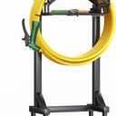 Garden Hose Holder, Heavy Duty Metal Water Hose Holder with 4 Spikes Outdoor Freestanding Hose Hanger Detachable Sturdy Hose Stand Holds 150-feet Hose, Garden Hose Storage Rack for Outside Yard Lawn