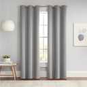 Eclipse Darrell Modern Blackout Thermal Grommet Window Curtains for Bedroom or Living Room (Single Panel), 37 in x 84 in, Gray (Grey)