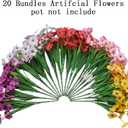 20 Bundles Artificial Flowers Fake Plants for Outdoors Decor