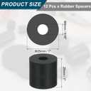 uxcell 12Pcs Thick Rubber Spacer, 1 Inch OD x 5/16 Inch ID x 1 Inch Thickness Round Rubber Bushings Anti Vibration Flat Spacer Washers for Home Industrial Machinery