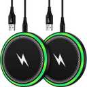 Samsung S25 Wireless Android Charger Fast Charging Pad for Samsung Galaxy S25 Ultra/S24 Plus/FE/S23/S22/S21,2Pack 15W Fast Wireless Phone Charger Station for Motorola Edge 2024/G Stylus 5G/Razr 2024 (Black)