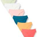 Amazon Essentials Women's Breathable Cotton Bikini Brief Underwear with Full Coverage, 6 Pack (M)