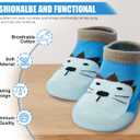 Baby Shoes Boys Girls First Walking Shoes Non Slip Soft Sole Sneakers Toddler Infant Babygirl Sock Shoes (Blue)