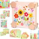 Aboofx Creativity Pressed Flower Art Kit for Kids, Small Flower Press Kit for Craft Pressed Flowers & Plant Pressing, Recycle Botanical Class Project Craft Kit, Nature Gift for Girls & Boys Ages 5+