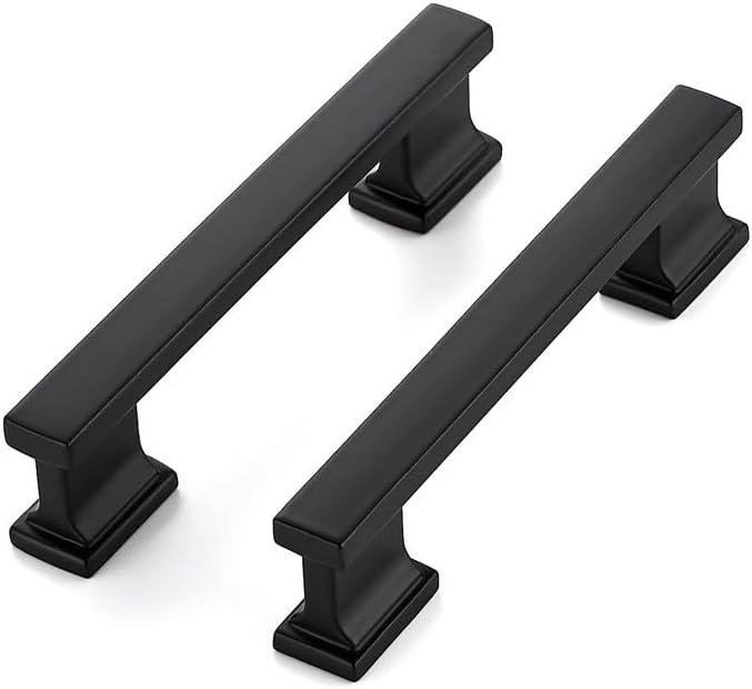 Ravinte Hardware 25 Pack Matte Black Cabinet Pulls - 4-3/4 Inch Black Kitchen Handles for Cabinets & Cupboards, 3-3/4 Inch (96mm) Hole Centers, Solid Heavy Duty Cabinet Hardware