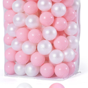 Ball Pit Balls Crawl Balls Crush Proof Plastic Ball for Infant Ball Pit Children's Toy Balls Pearl Ocean Balls, 2.2inches,100Pcs (Pink/Pearl White)