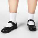 Shyyween 4 Pairs Girls White Ruffle Socks Kids Cotton School Uniform Dress Socks Crew Ankle Size 4-12 Years (White)