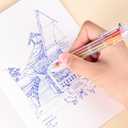 JPSOR Multicolor Ballpoint Pen 36 Pack 6-in-1, Fun Pens, Party Favors Transparent Barrel Ballpoint Pen 6-Color 0.5mm for Office School Supplies Students Children Kids Gift