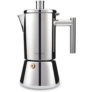 Easyworkz Diego Stovetop Espresso Maker Stainless Steel Italian Coffee Machine Maker 12Cup 17.5 oz Induction Moka Pot