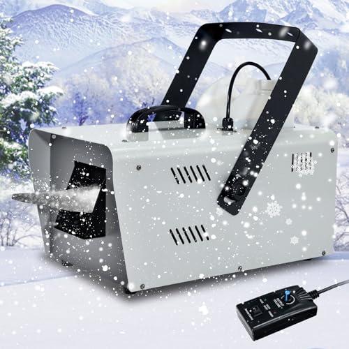 TCFUNDY Snow Machine 1500W Snow Making Machine Snowflake Maker for Christmas Wedding Kids Party Stage Effect with Wired Remote Control