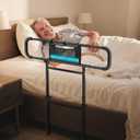 FORTEMOTUS Bed Rails for Elderly Adults Safety - Foldable Bed Side Rail, Adjustable Heights & Extendable Guard Bar Handrails for Seniors, Fits King, Queen, Full, Twin Bed for 10~16'' Mattress