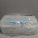 ArtBin 6937AG Essentials Lift-Out Tray Box, Portable Art & Craft Organizer with Handle and Tray, Clear/Aqua (Aqua Mist Latches)