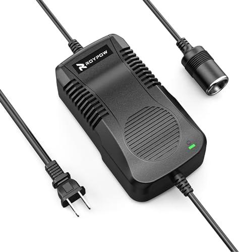 AC to DC Converter, RoyPow 180W (Max 200W) 15A 100V~120V to 12V Car Cigarette Lighter Socket AC/DC Power Supply Adapter, 120V/110V to 12V Converter, Transformer for Inflator, Car Refrigerator