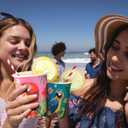 Yungyan 100 Pieces 9 oz Luau Paper Cups Disposable Hawaiian Tiki Paper Cups Tropical Aloha Luau Summer Party Decorations for Summer Tiki Beach Swimming Pool Party Supplies (Tropical Bird)