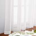 NICETOWN White Sheer Linen Curtains for Living Room 84 inch Length 2 Panels Set, Grommet Semi Sheer Privacy with Light Filtering Flax Window Treatments for Bedroom, W52 x L84