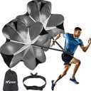 Running Speed Training, 2 Umbrella Speed Chute 56 Inch Running Parachute Soccer Training for Weight Bearing Running and Fitness Core Strength Training