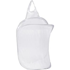 Mozeat Lens Space-Saving Hanging Laundry Hamper, White, Polyester, Portable, Hangable, Foldable