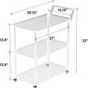 Dethan Acrylic Bar Cart with Lockable Wheels, Rolling Serving Cart with Pulling Handle, 3-Tier Clear for Home Bar, Kitchen, Living Room, Portable Beverage Space-Saving Modern Acrylic Trolley, 30.51 x 15.16 x 32 inches